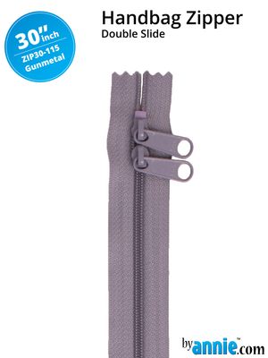 By Annie Handbag Zipper GUNMETAL ,double slide,30
