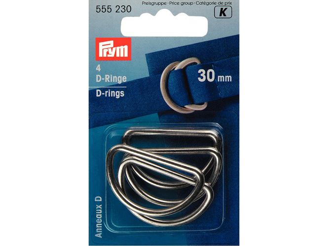 Hovedbilde Prym D-ring 30mm 4stk Sølv 555230
