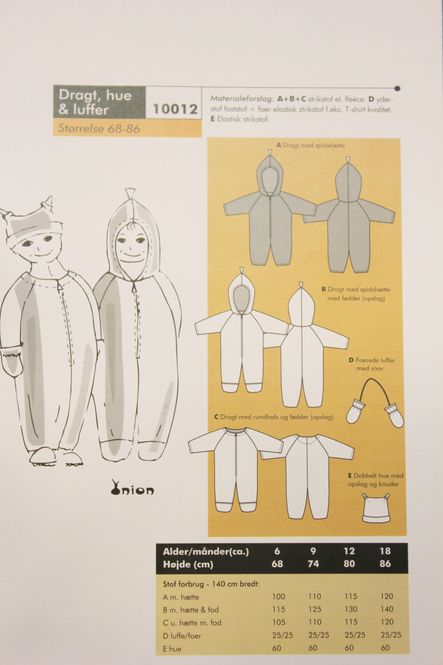 Hovedbilde ONION KIDS DRAKT, LUE & VOTTER 10012