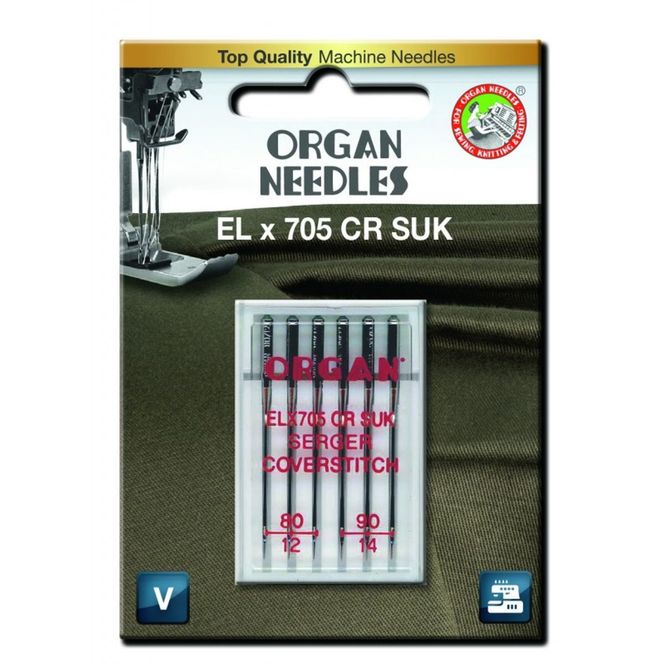 Hovedbilde Organ ELx705 krom SUK 80 og 90 6 stk Symaskinsnåler