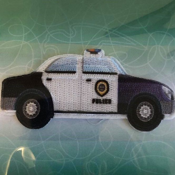 Hovedbilde Politibil, strykemerke 7x3cm