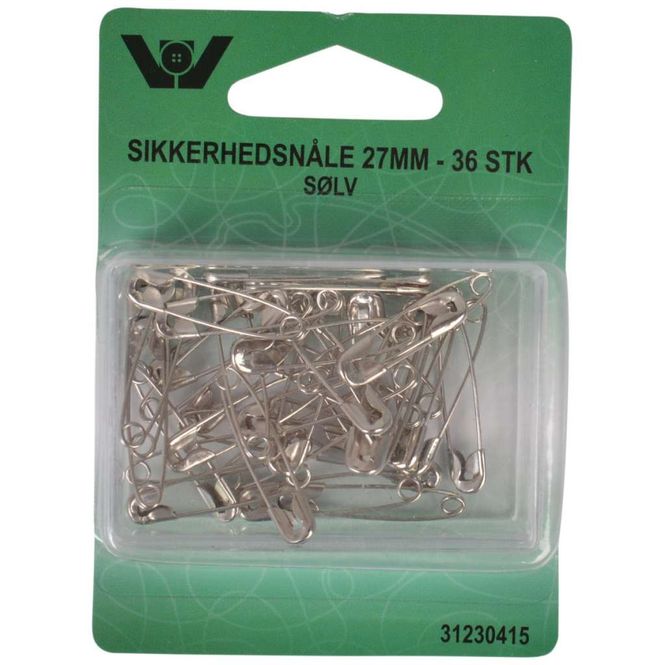 Hovedbilde Sikkerhetsnåler, Sølv, 27mm, 31230415
