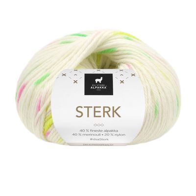 Sterk - Hvit/neon print Frg: 925