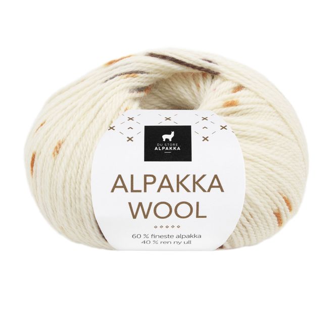 Hovedbilde Alpakka Wool - Natur/brun/rød/safran print Frg: 566