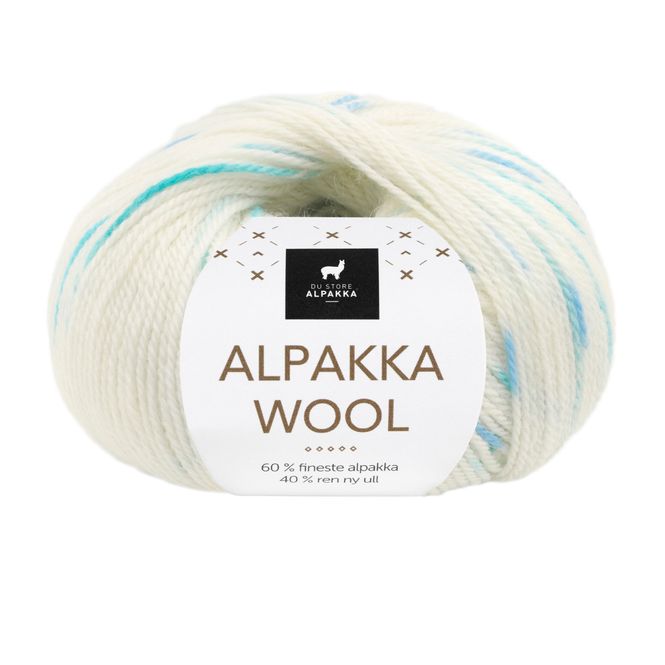 Hovedbilde Alpakka Wool - Hvit/blå print Frg: 570