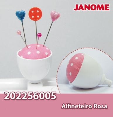 (4o6) Nålepute rosa / rundt feste Janome