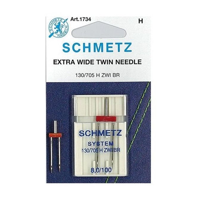 Hovedbilde (23F34)Nåler Tvillingnål 100 8,0mm H ZWI 130/705 1 pakk SCHM