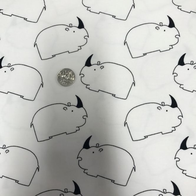 Hovedbilde Svarte neshorn på offwhite bunn