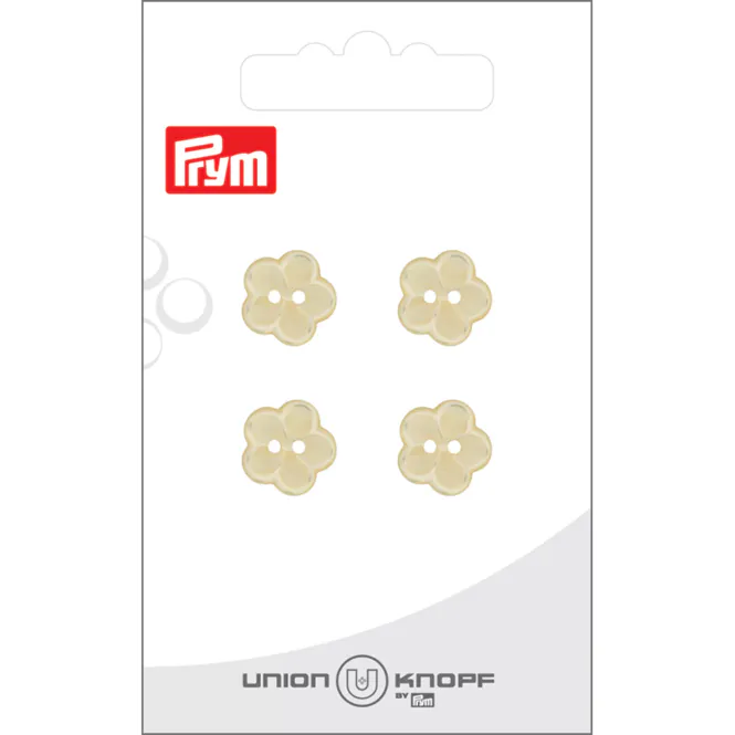 Hovedbilde Prym Knapper 46013 - 2-hull 12mm BLOMST 38 Gul - 4stk