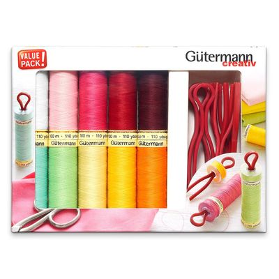 Gütermann 10 spoler a 100 meter Sew-All Thread og 8 spoleklips