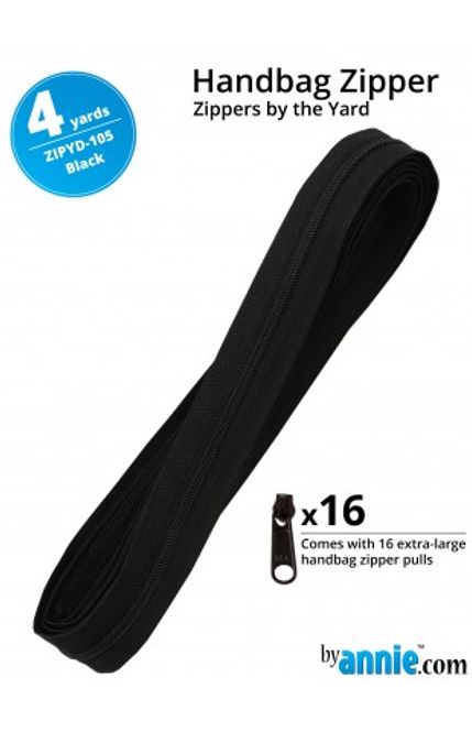 Hovedbilde Zippers by the Yard, 16stk glidere - Black