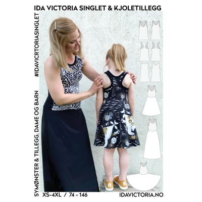 IDA VICTORIA SINGLET & KJOLETILLEGG str. xs-4xl / 74-146