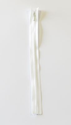 Hvit - 4mm Usynlig fast glidelås 35cm