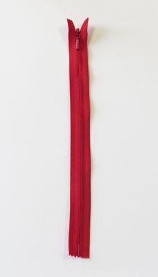 Rød - 4mm Usynlig fast glidelås 55cm