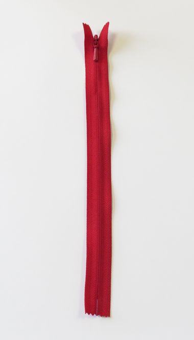 Hovedbilde Rød - 4mm Usynlig fast glidelås 55cm
