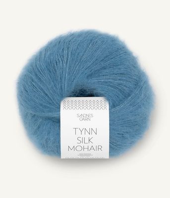 6042 Tynn Silk Mohair Mørk Himmelblå