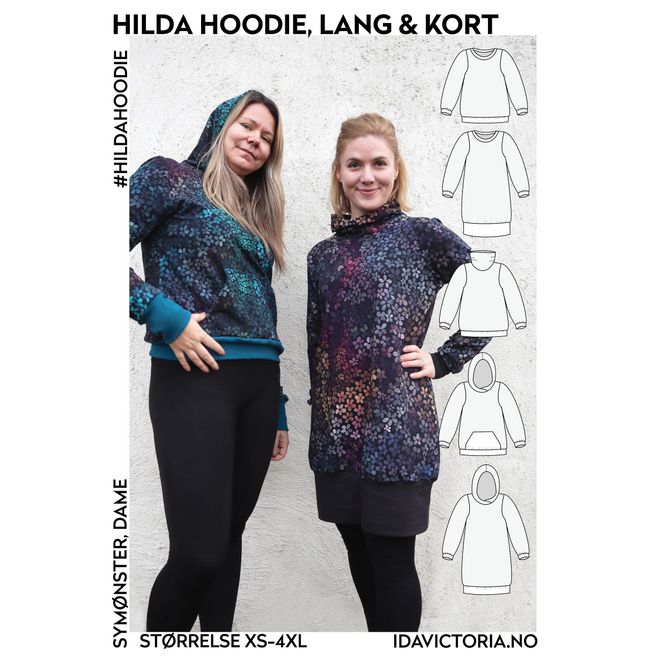 Hovedbilde HILDA HOODIE, LANG & KORT str. xs-4xl