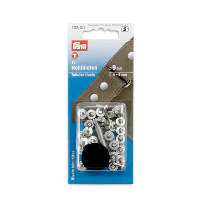 Prym Nagler rørformet 9mm brass silver, 403151