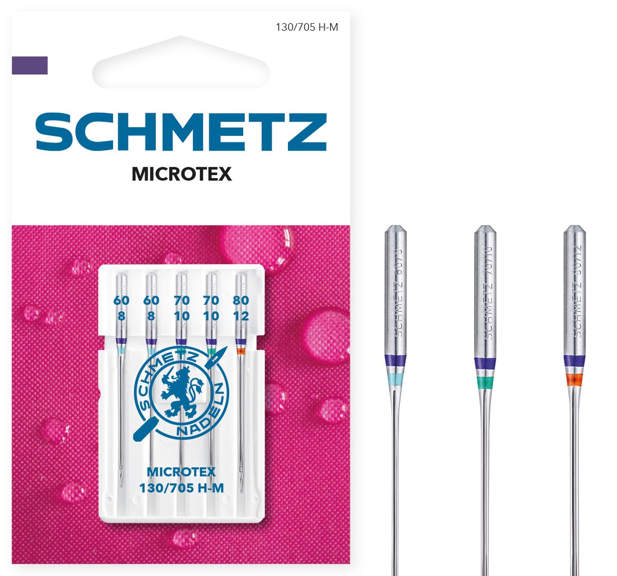 (23F22) Nåler Microtex 130/705 HM 60-80 5-pakk SCHMETZ