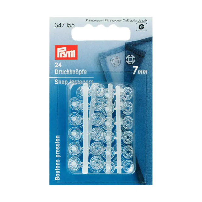 Hovedbilde Prym Trykknapper, 7mm, Transparent, 347155