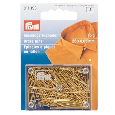 Prym knappenåler 15g, Messing, 26x0.65mm 011193