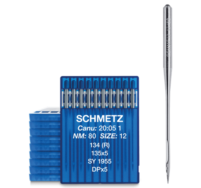 Hovedbilde Nåler Schmetz nm: 80 Size:12 134(R) 135x5 DBx1 DPx5 10stk