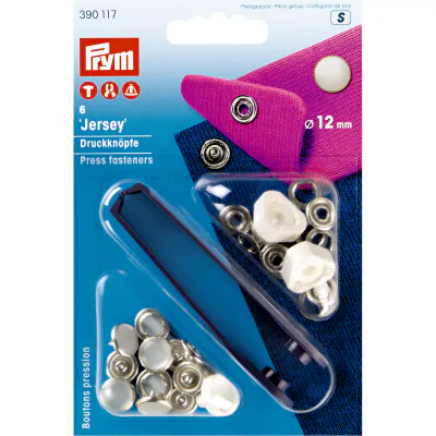 Prym - Jersey Trykknapper, 12mm, Kappe, Perlemor, 390117