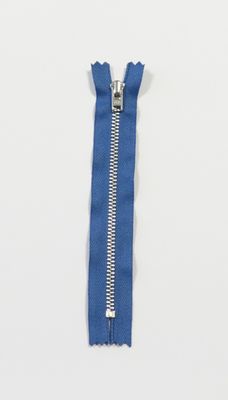 Blå - 4mm fast metall glidelås 22cm