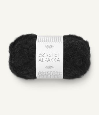 1099 Børstet Alpakka Sort